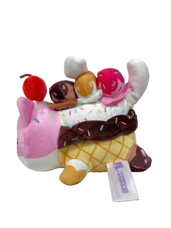 Aphmau MeeMeows 6" NEAPOLITAN Ice Cream Cat Plush - Picture 4 of 16